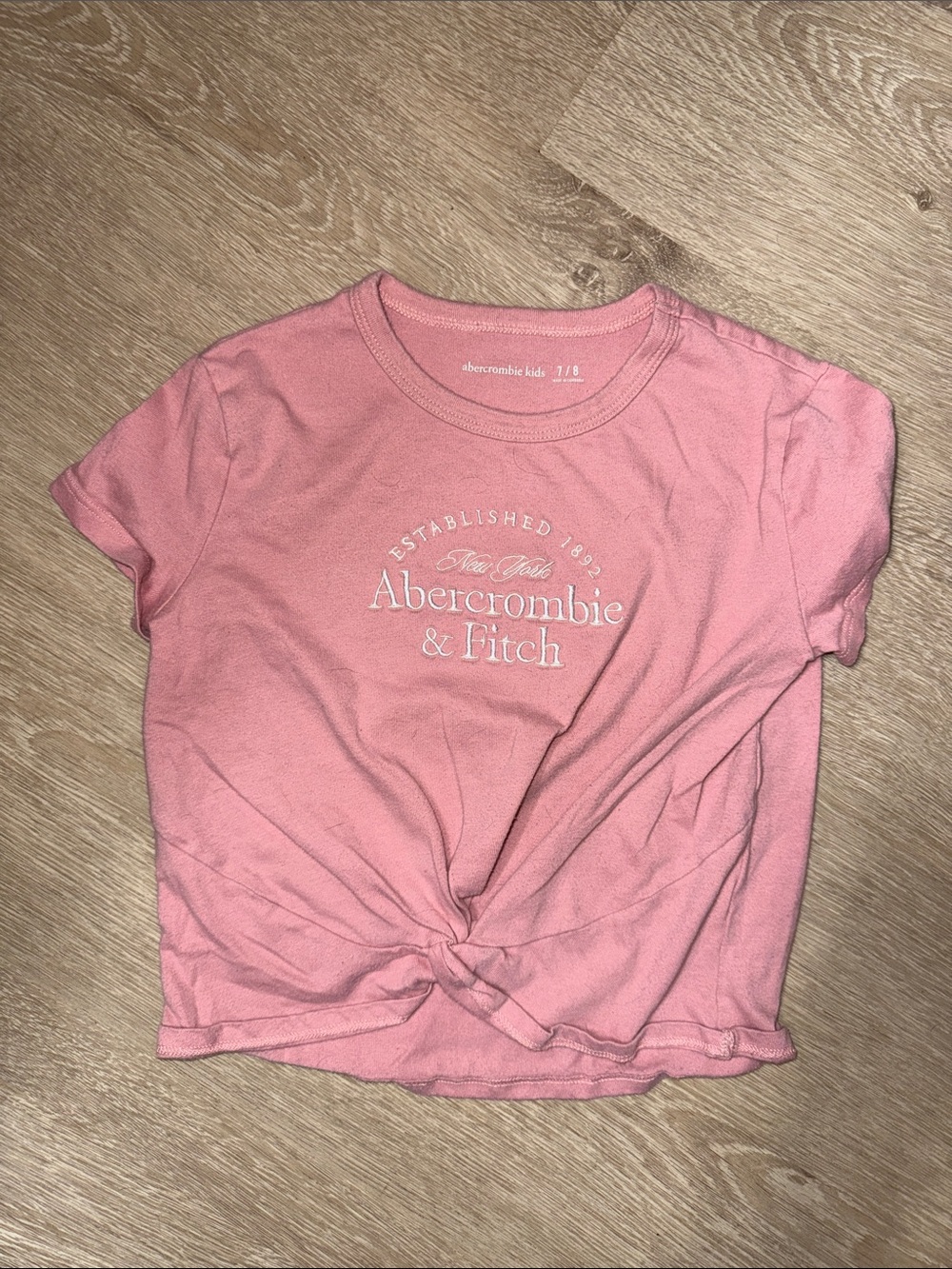 Abercrombie & Fitch Kids Dusty Pink Knot-Front Logo Tee